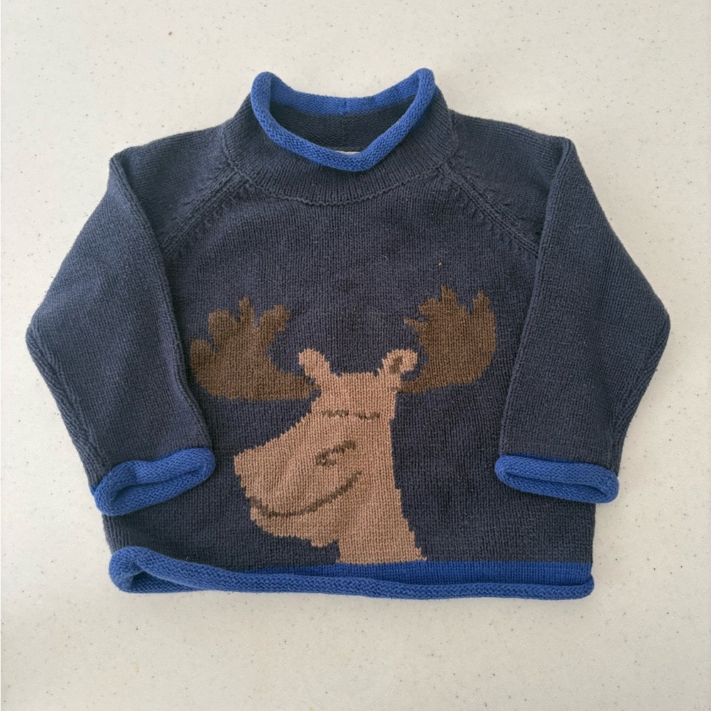 Vintage LL Bean Moose Sweater 12-18mo